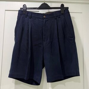 Tommy Bahama Navy Blue Pleated Shorts